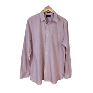 Fairlane Button Up Pink Striped Men's Size L